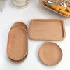 ins style wooden tray round wooden tray Japanese style Oval Beech small wooden dish coffee shop dessert plate cake plate