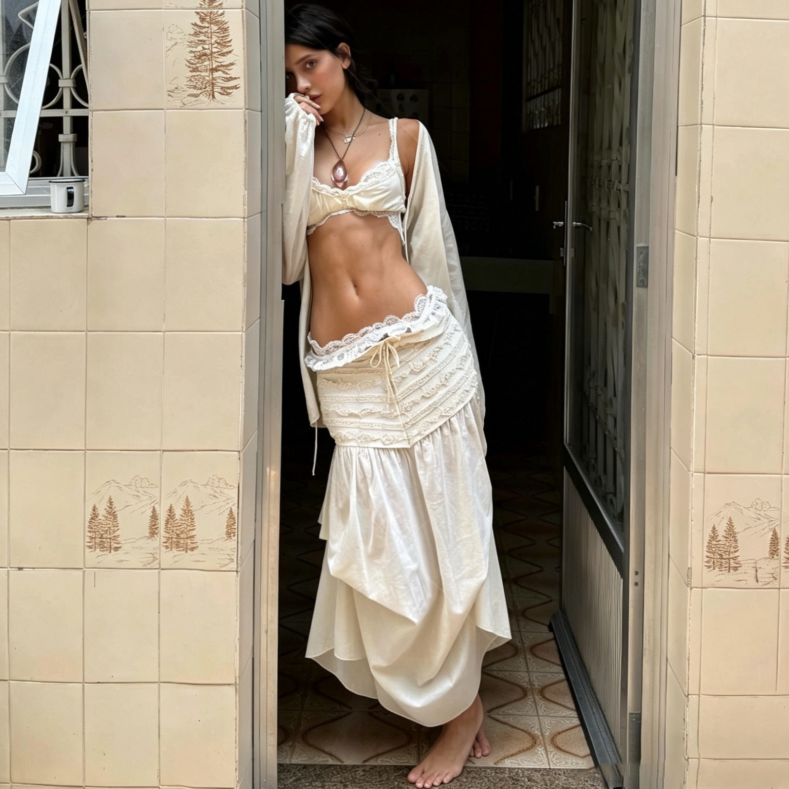 High Waisted Pleated Midi Skirt Fashionable Versatile Street Style Summer Collection Wholesale Available