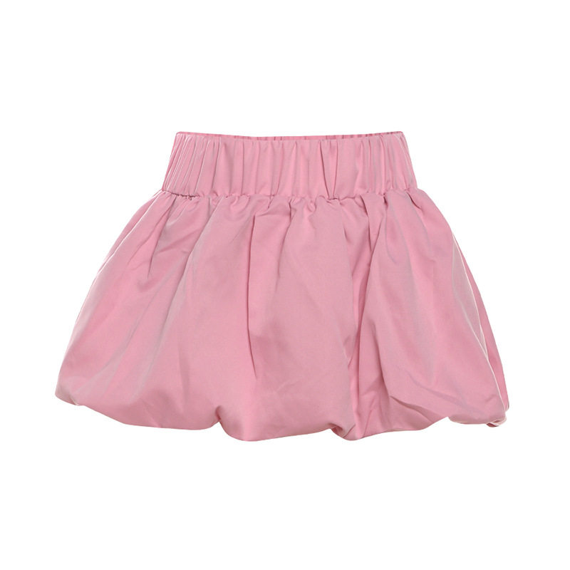Summer Womens Bubble Skirt High Waist Solid Color Versatile Design Casual Wear for Parties or Outings Wholesale