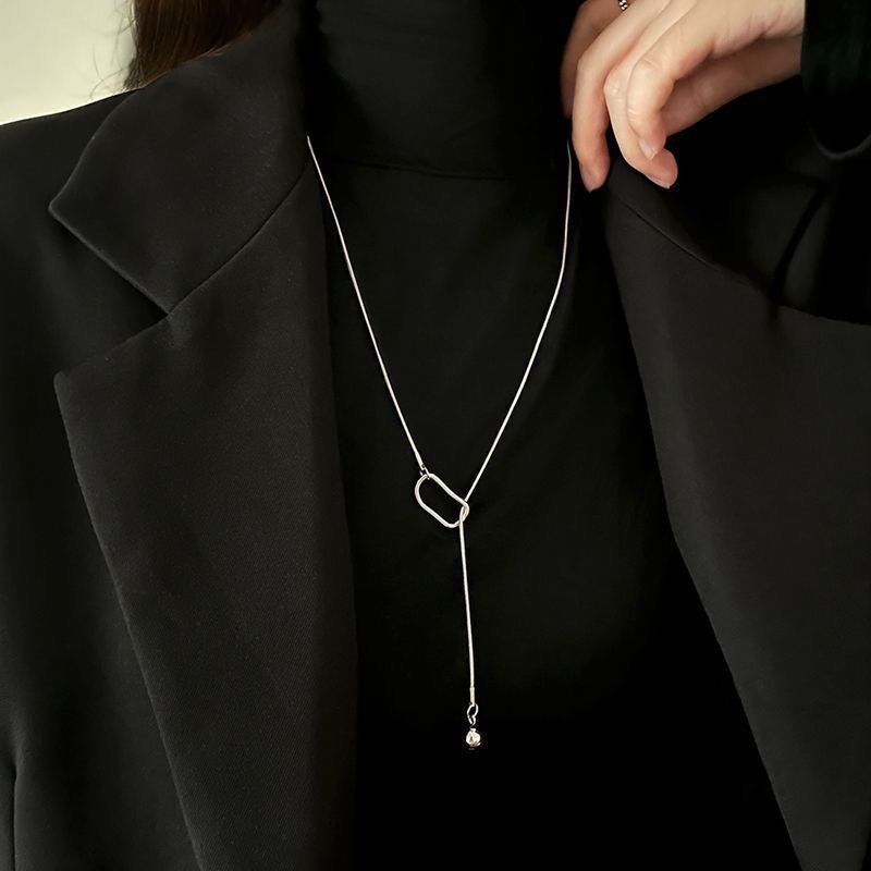 Simple design sense sweater necklace female high sense long necklace niche temperament double sweater chain jewelry wholesale