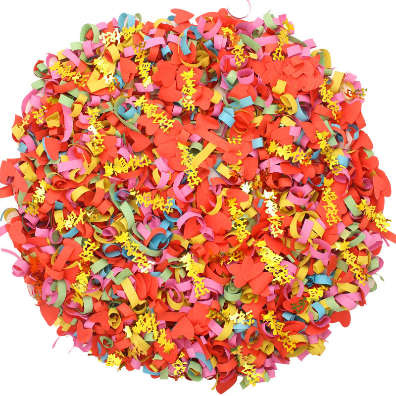 Wedding Salute Filling Wedding Hand Throwing Simulation Petal Happy Character Peach Heart Hand Throwing Color Belt Flower Atmosphere Birthday Props