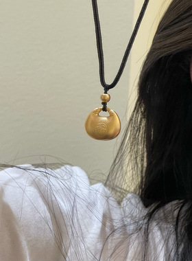 新款爆款胖福小胖福吊坠新中式锁项链黑绳福字元送女友礼物