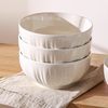 Cross-Border White 8inch Soup Bowl for Home Use 2024 New High-Value Large Soup Noodle Bowl Underglaze Color Ceramic Large Bowl