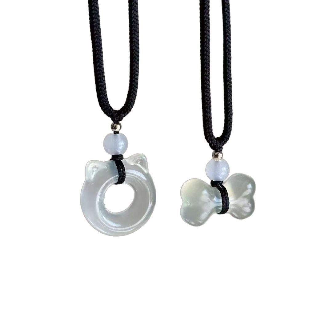 Puppy Cat Necklace Bone Exquisite Cute Pendant Necklace Couple Gift for Best Friends