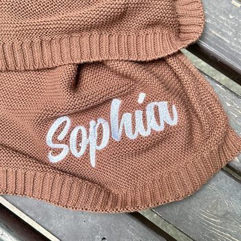 Embroidered Stroller Blanket, Knitted Cotton Nap Blanket, Adult Sofa Blanket, Nap Blanket