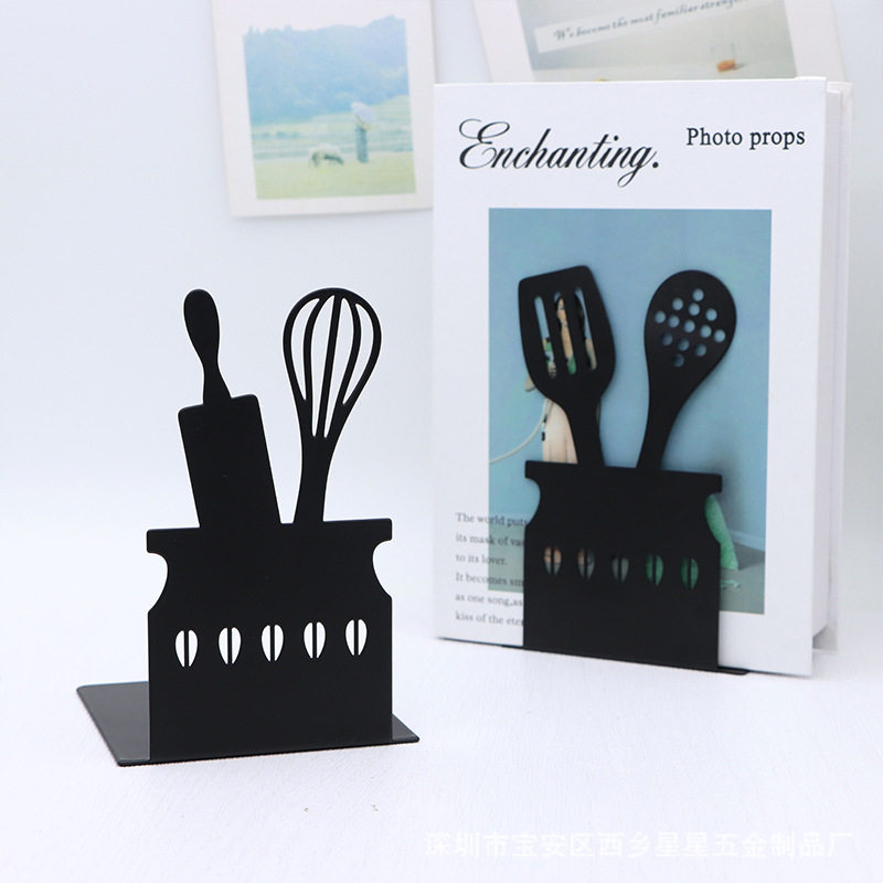 Popular Metal Bookends, Creative Cartoon Internet-Famous Bookends, Desktop English Bookends, Decorative Items
