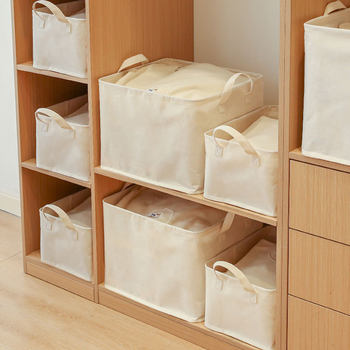 Japanese-style Fabric Foldable Clothes Organiser Storage Basket Toy Clothes Storage Box Canvas Basket Dirty Clothes Basket Storage Bag