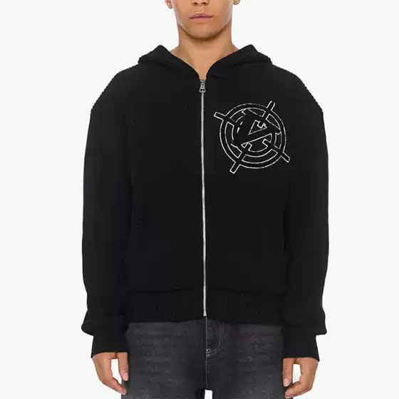 European and American Cross-border Internet Popular Brand Zipper Cardigan Men's and Women's Knitted Hooded Jacket Personalized Simple All-match Warm Sweater
