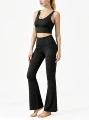 Black polka dots [vest + micro-flare]