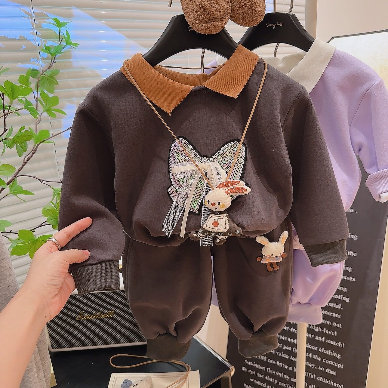 Girls' Hoodie Set, Spring & Autumn New Arrival, Cute Baby Two-Piece Set, Long-Sleeve T-Shirt & Casual Pants