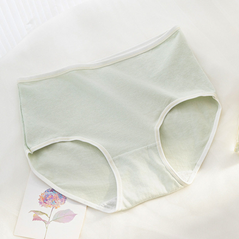 【纯棉】女士全棉档高腰内裤女马卡龙色系简约中高腰少女三角裤头