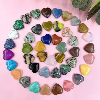 Amazon Natural Crystal 2cm Love Bare Stone Pendant Heart-shaped Ornaments Peach Heart Gem Crafts Non-porous Peach Heart