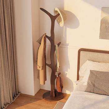 Solid Wood Clothes Rack Floor-Standing Bedroom Home Vertical Clothes Rack Simple Clothes Rack Popular Room Rod Coat Rack