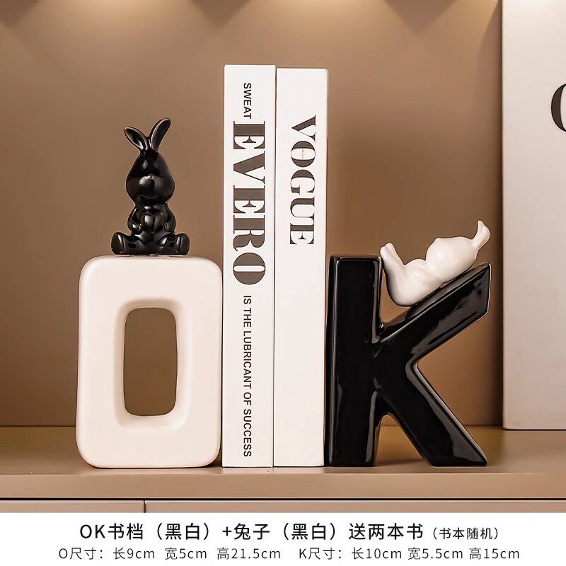 兔子陶瓷摆件家居客厅电视柜玄关装饰酒柜工艺品小摆设客厅摆件