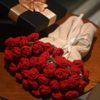Ins Style Rose Knitted Thread Blanket, Hand-Knitted Bouquet Blanket, Gift for Best Friend, Wool Bedside Blanket Wholesale