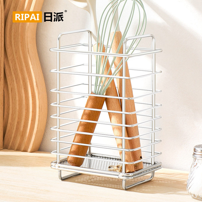 Stainless Steel Chopstick Box Kitchen Storage Rack Chopstick Cage Wall-Mounted Chopstick Cage Custom Spoon Chopstick Barrel Storage Rack