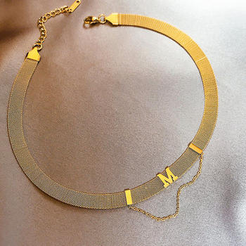 Titanium Steel Neck Chain Women's Short Clavicle Chain Sexy European and American Internet Celebrity Exaggerated Necklace Neck Chain Fashion Metal Sweater Chain