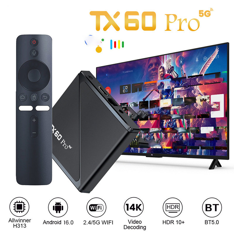Tx60 Pro Atv Set-Top Box Quanzhi H313 Dual-Band Bluetooth Android 16 Tv Box Tv Set-Top Box