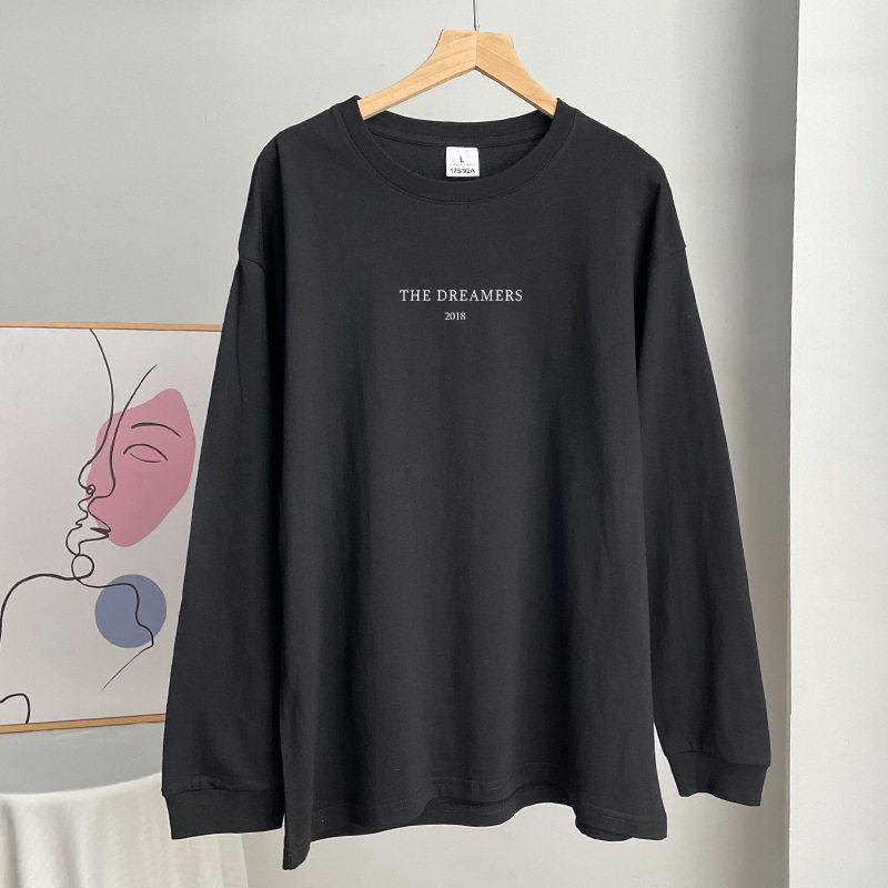 Casual Cotton T Shirt for Women American Letter Print Loose Fit Round Neck Everyday Wear Wholesale Available