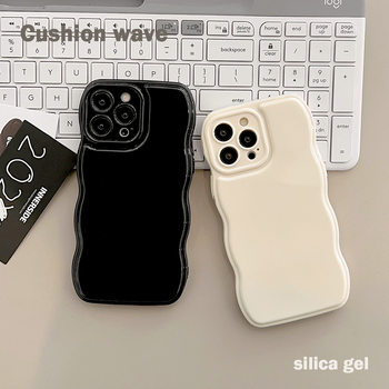 Suitable for iPhone 16 Apple Phone Case 17Promax Solid Color Air Cushion 13 Silicone 12 Simple 15 Wavy Edge 11