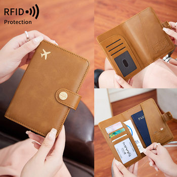 Cross-border New RFID Anti-magnetic Passbook Bag Creative Aircraft Portable ID Bag Multi-functional Travel Storage Passbook Holder