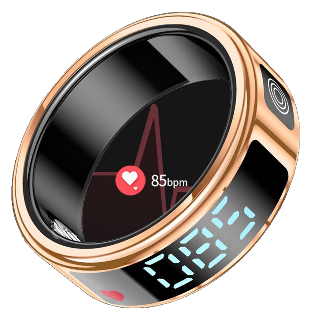 Ring with Touch Screen, Ip68, Blood Sugar, Blood Pressure, Heart Rate, Blood Oxygen, Sleep Monitoring, Step Counting, Tiktok Gesture Control, Wearable Smart Device