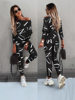 2025 Autumn New Amazon Hot European and American Clothing Letter Printed Long Sleeve Trousers Casual Suit