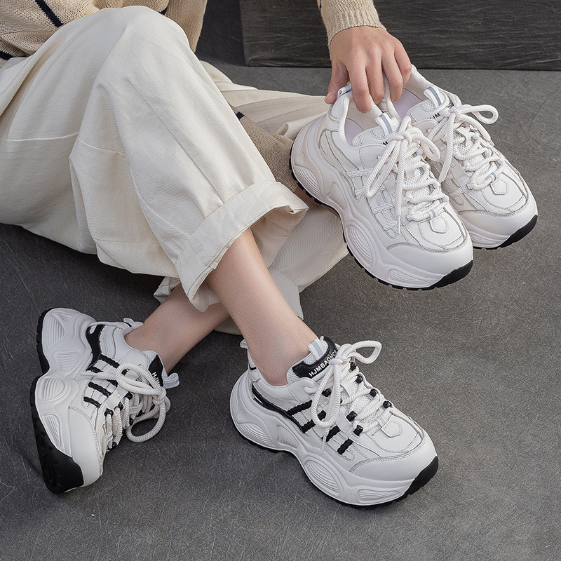 Giày Thể Thao Nữ Chất Liệu Da Bò Hàng Mùa Xuân Thu Đông