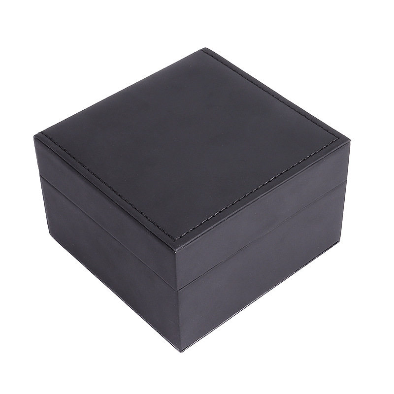 Factory spot wholesale plastic embryo watch box Black single flip watch box jewelry box printable logo watch packaging