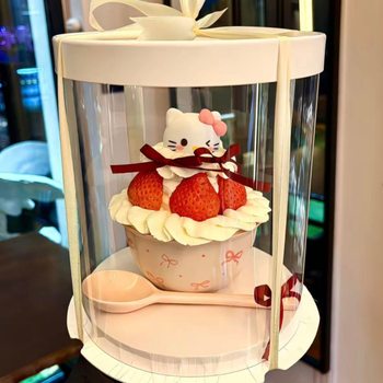 Christmas Hellokitty Strawberry Bowl Bow Cake Bowl 4.5inch Creative Strawberry Decorated Cake Bowl