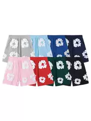 High Version DENIM TEARS European and American Fashion Brand High Street Kanye Foam American Kapok Five-point Casual Shorts