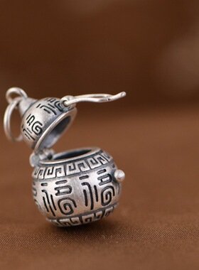 葫芦福字小巧复古风配饰纯银女款