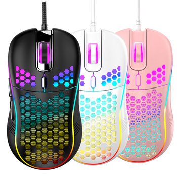 Wired Game Hole Mouse Lightweight Wireless Mouse Luminous 7-color Breathing Light Cross-border Exclusive for Computer Accessories