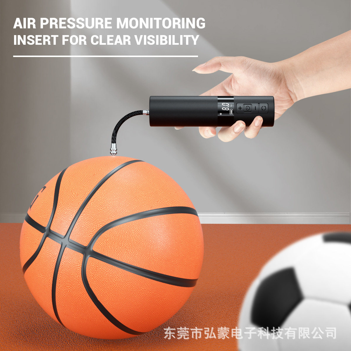 New mini air pump intelligent outdoor sports pump portable football basketball wireless digital display air pump