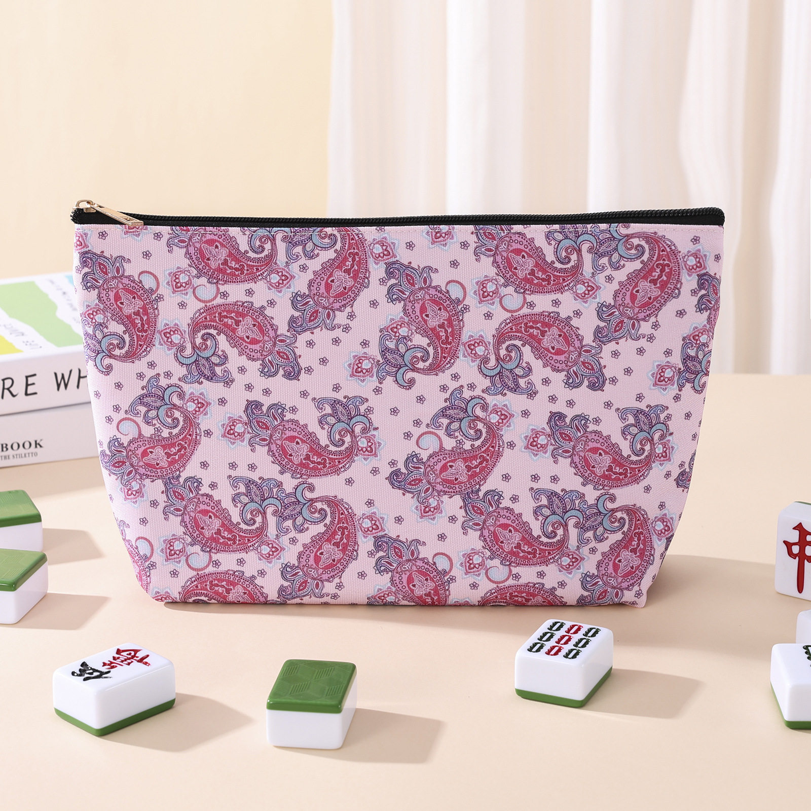 Amazon's Cross-Border Popular Cashew Mahjong Bag Portable Hand-Held Cosmetic Bag Multi-Functional Portable Travel Toiletry Bag