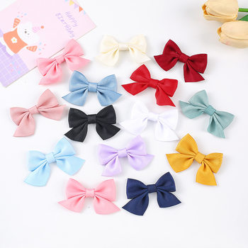 Internet Red Polyester Cotton Hand Bow Semi-finished Hair Ring Rubber Tendon Jewelry Hairpin Bow Garment Accessories