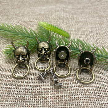 New Bronze Halloween bite ring skull cloth buckle leather bag wallet accessories fixed screw buckle