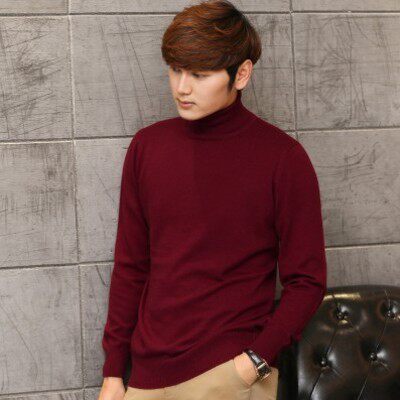 跨境新款韩版秋冬男士V领大码毛衫针织宽松纯色男毛衣打底衫