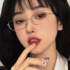 Japanese Style Harajuku Ins Rectangular Personalized Retro Hong Kong Style Internet Popular Glasses Frame Gold Silk Edge Small Frame Retro Glasses for Women