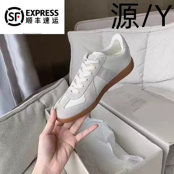 High Version Retro German Training Shoes Women's 2024 New Casual All-match Height Increasing White Shoes for Students Thick Slab sneaker