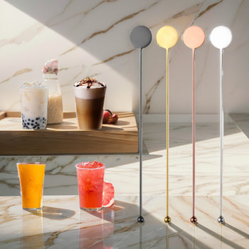 304 stainless steel round stirring rod coffee spoon honey milk tea stirring spoon long handle spoon ice spoon spoon spoon spoon spoon spoon spoon