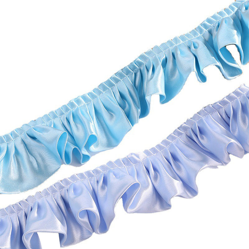 Spot discount color double satin pleated lace handmade DIY home textile skirt hair ring Accessories Wholesale