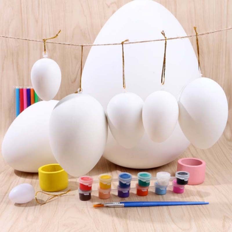 10cm Easter egg painting white eggshell simulation diy jewelry stickers ins holiday decoration stall wholesale