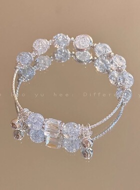 爆花蝴蝶串珠手链女2026夏季小众设计感甜妹手串超仙学生闺蜜手饰