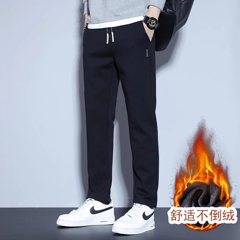 衫少服饰休闲加绒裤子男韩版大码时尚潮流外贸货源现货批发直筒裤