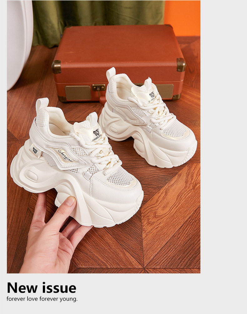 Sandal cao gót nữ hở mũi đế xuồng PU thoáng khí gót siêu cao 8 cm — Vàng gạo, Cam, Trắng, Hồng chi tiết 12