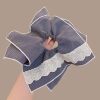 Korean-Style Small Plaid Lace Double-Layer Waistband Scrunchie for Women, Sweet Bun Hair Tie, Low Ponytail Hair Accessory