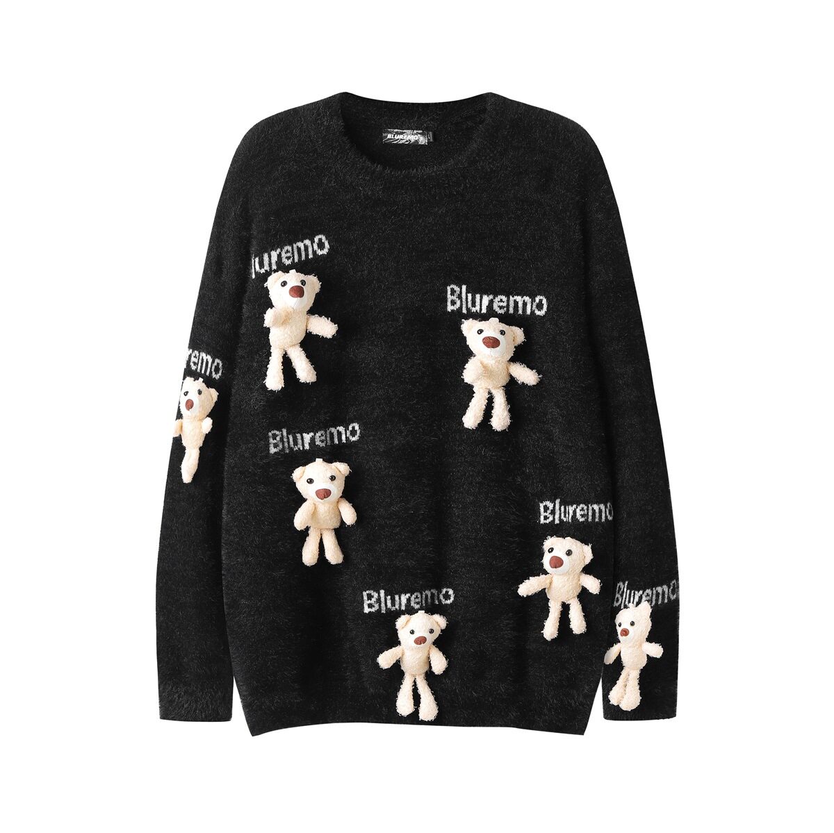 Áo Sweater Nữ Dệt Kim Hình Gấu Hoạt Hình Thêu Chữ Phong Cách Trẻ Trung Màu Đen, Nâu, Hồng, Trắng...