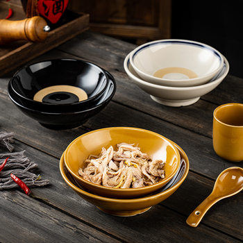 Underglaze Colorful Earth Bowl Ceramic Hunan Cuisine Eight Large Bowls Tableware Hot Pot Bowl Small Wine Bowl Vintage Steamed Vegetable Bowl Special Dishes