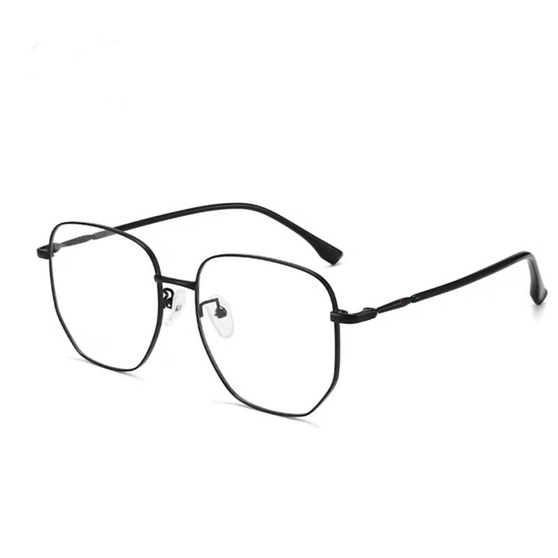 New Little Red Riding Book Same Style Myopia Glasses for Men and Women Cyber Celebrity Plain Style Retro Metal Artistic Polygon Glasses Frame